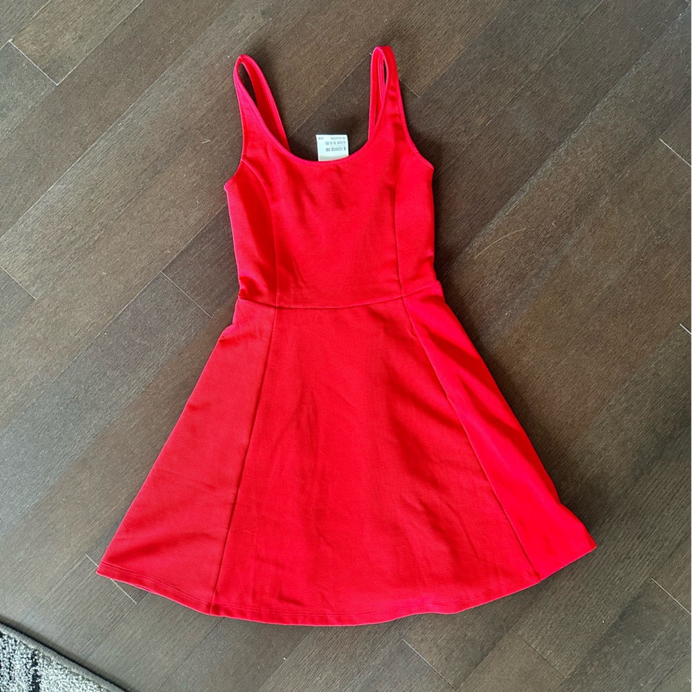 Red mini dress.
